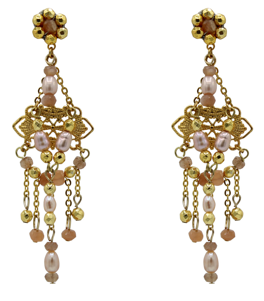 Valedon Petite Hand Beaded Pearl Earrings