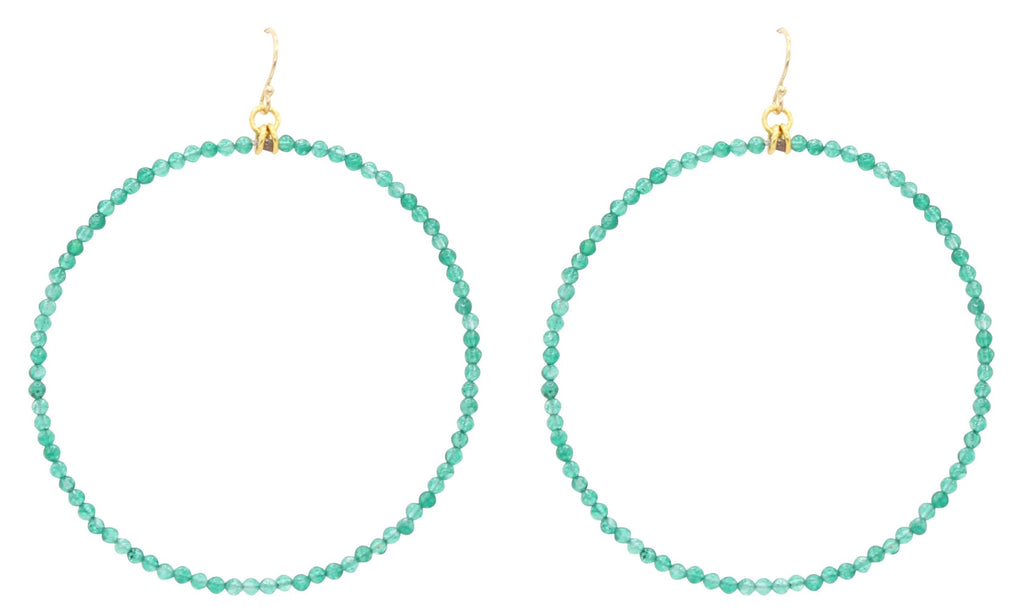 Modern Hoop LG Hand Beaded Earrings