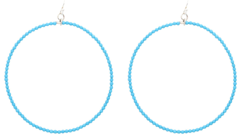 Modern Hoop LG Hand Beaded Earrings